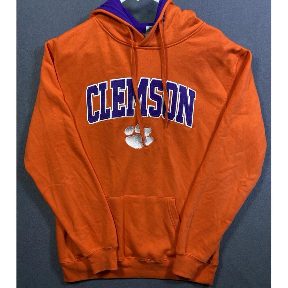 Stadium Athletics Men’s Medium Orange Clemson Tigers Long Slv Hoodie Cotton Blnd